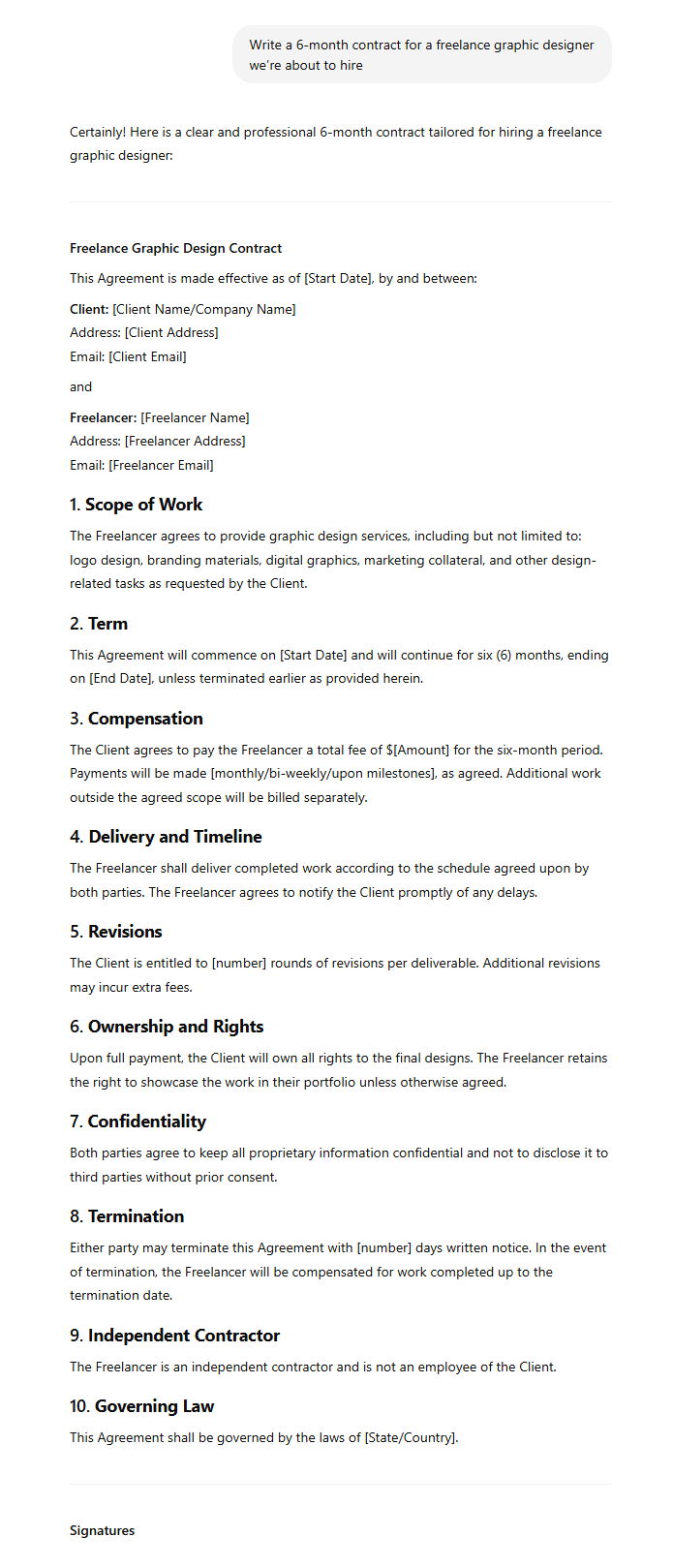 2. 6 months contract for freelance graphi designer