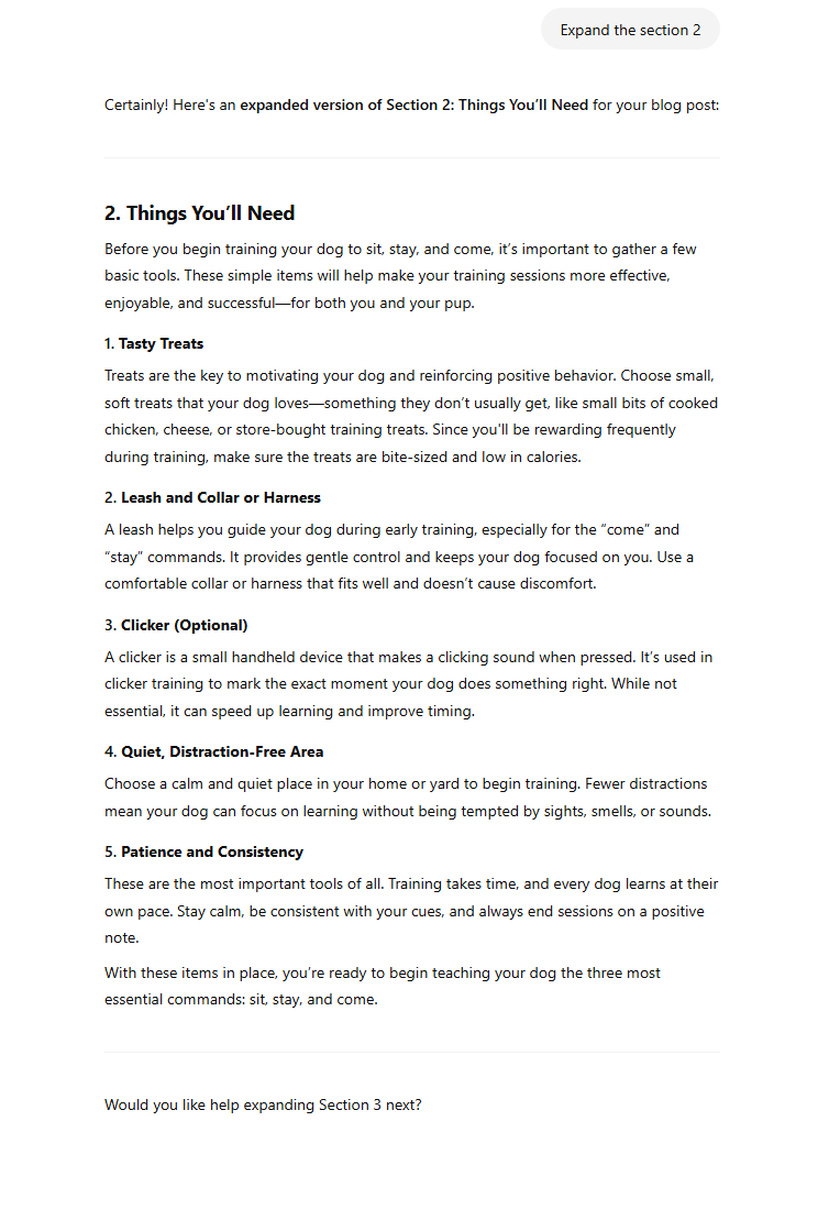 4. Expand the section 2