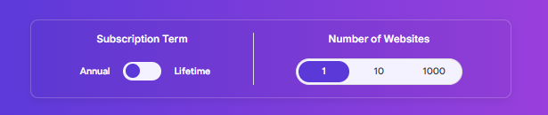 astra subscription term and number of websites