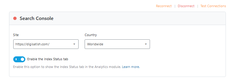 Rank math Search Console integration