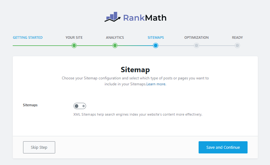 Rank math Sitemap enable