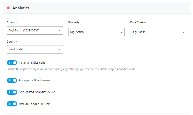 Rank math - analytics integration