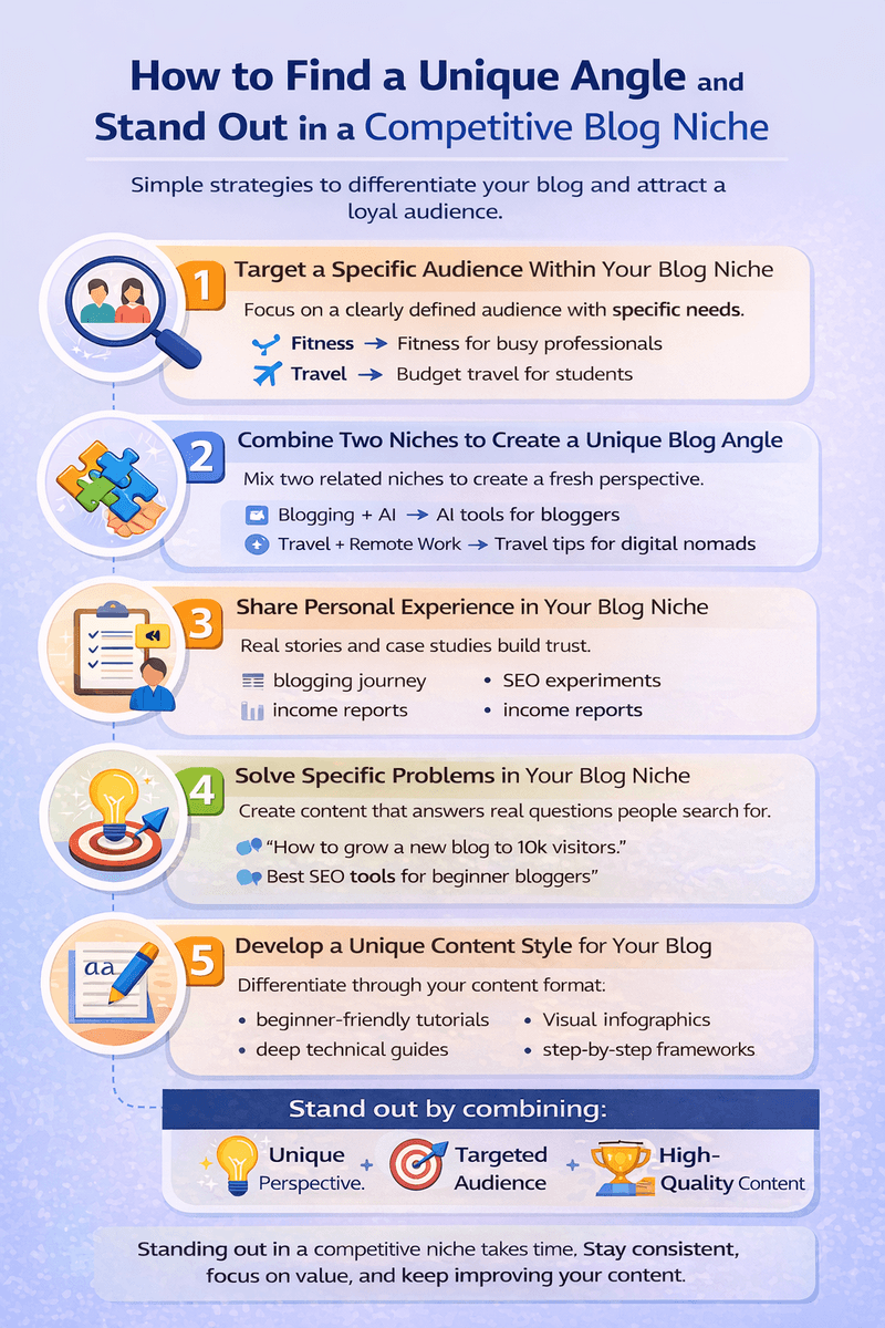 How to Choose a Blog Niche for a Profitable Blog (Step-by-Step Guide) 6 how to find unique angle and stand out in a competitive blog niche
