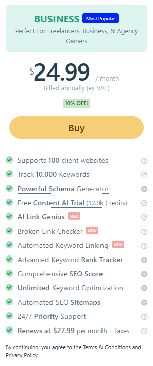 Rank Math Coupon Code & Discount 2026: Best Deals Available Now 5 Rank math Plugin - Business Plan