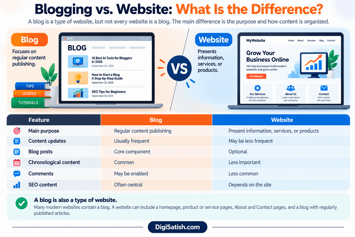 Blogging vs Website