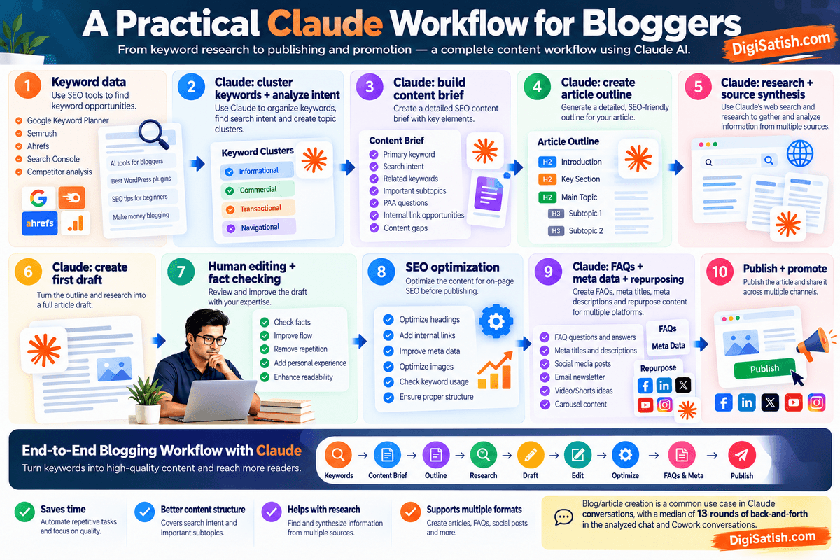 Claude AI Review 2026: Features, Pricing, Models & Content Creation Test 10 practical claude workflow for bloggers